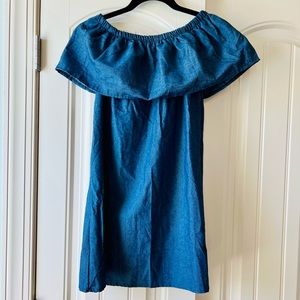 *discounted* off the shoulder chambray dress